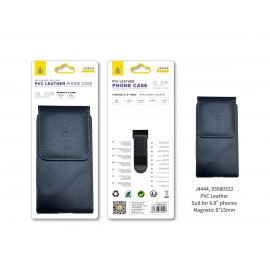 unda de cinturon magnetico vertical para Smartphone con cuero PVC, Para movil hasta 6.8"