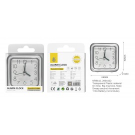 Reloj con Despertador Sinlecioso Sin TIC TAC, Bateria 1*AA(No Incluido) , 88*45*90MM