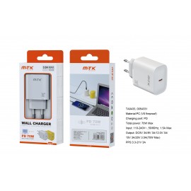 Luxury Cargador GaN de red rapida Arlo, 1 puerto USB-C PD, Sin cable, 70W/3.5A(Max