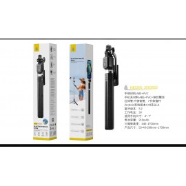 Palo selfie con trípode acero inoxidable con BT 5.2 para móviles 4-4.7'', Altura 1.7M