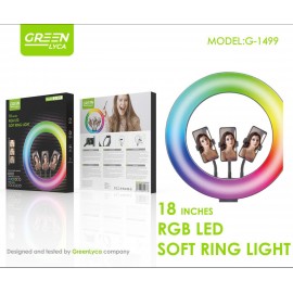 Aro de luz con luz RGB MJ 30, 18", sin trípode