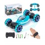 Coche Acrobático RC con Sensor de Gestos para Niños,con Control Remoto de Doble Cara 2.4GHz y Giros de 360 Grados,Luces y Música