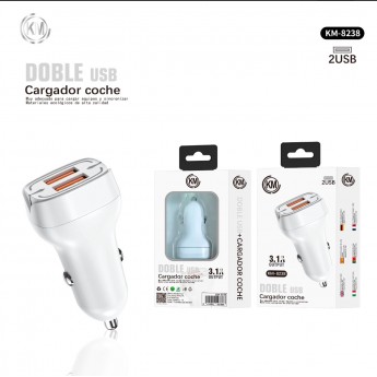 Cargador de Mechero Altran Rapido QC3.0 ,2 USB, 2.4A,18W