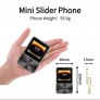 Mini teléfono móvil i19 Pro con botón deslizante cuadrado, cámara Dual SIM 2G GSM de 2,4 pulgadas, FM, Bluetooth, MP