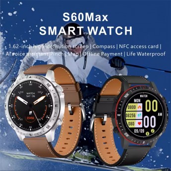 reloj inteligente S60 Max, dispositivo con cargador inalámbrico de 1,62”, 420mAh, con Bluetooth y llamadas