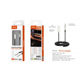 Adaptador de Audio con bluetooth, Cable 3.5mm en espiral,1M