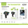 Cargador de movil para coche 43W, llamada/FM/Musica, BT 5.3,QC3.0+PD 25W Max, DC12-24V