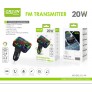 Transmisor FM con 2 USB-A+1 USB-C(PD 20W), Bluetooth 5.3 Manos Libres/USB , 87.5-108MHZ