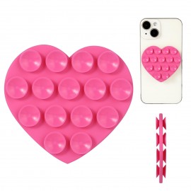 Soporte universal de adhesivo para ventosa en forma de corazón, doble caras