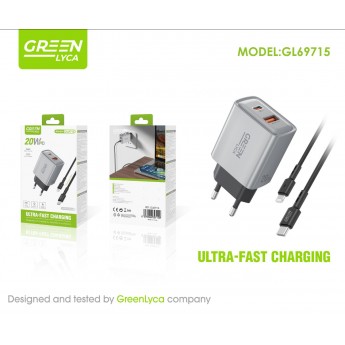 Cargador con cable Type-c a Lightning, 20W