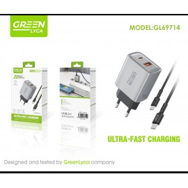 Cargador con cable Type-c a Type-C, 20W