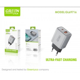 Cargador PD USB-A+Type-C, 25W