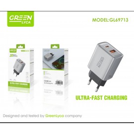 Cargador PD USB-A+Type-C, 20W