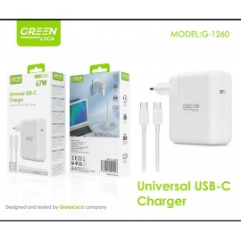Cargador PD universal con cable Type-C, 67W