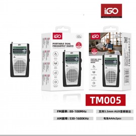 Radio dual compatible con cable 3.5mm AUX, FM 88-108Mhz, AM 530-1600Khz, 3 uni/paq