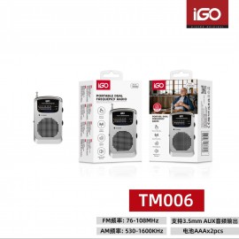 Radio dual compatible con cable 3.5mm AUX, FM 76-108Mhz, AM 530-1600Khz, 3 uni/paq