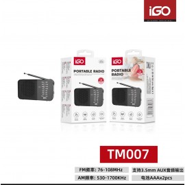 Radio dual compatible con cable 3.5mm AUX, FM 76-108Mhz, AM 530-1700Khz, 3 uni/paq