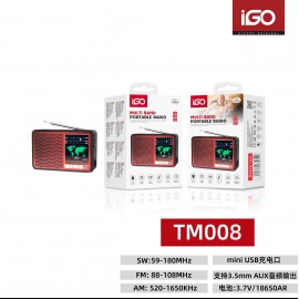 Radio compatible  con cable 3.5mm AUX, FM 88-108Mhz, AM 520-1650Khz, SW 59-108mhz, 3 uni/paq