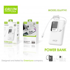 Power bank con cable Lightning y Type-C 10000mAh, PD 22.5W