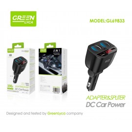Adaptador para coche 5 in 1, 2USB+1Type-C, 100W