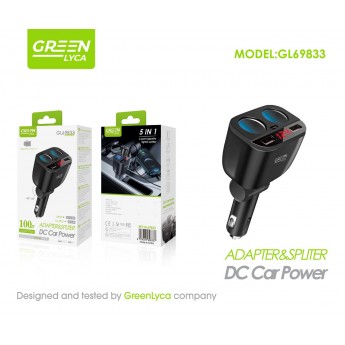 Adaptador para coche 5 in 1, 2USB+1Type-C, 100W