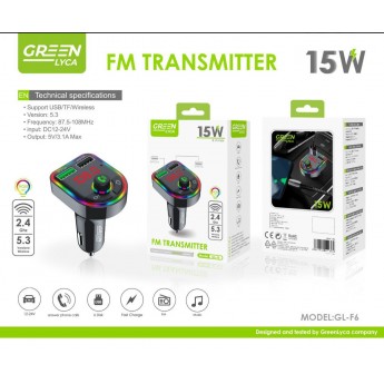 Transmisor de coche 40W, BT 5.3, 2.4GHz, 12-24V, 87.5-108MHz, 5V/3.1A