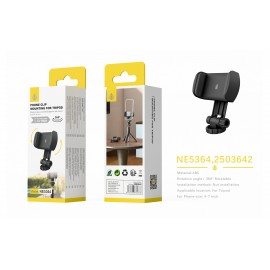 Adaptador con soporte de movil para trípode con giro 360, Para móvil 4-7''