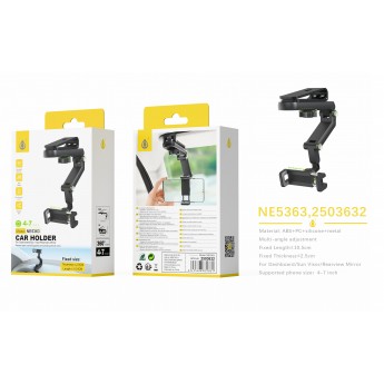 Soporte universal de movil para salpicadero y parasol de coche, Angulo ajustable, para movil 4-7"
