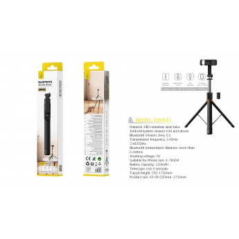 Palo Selfie tripode con Bluetooth Para movil 4-7", Extensible 20-170cm