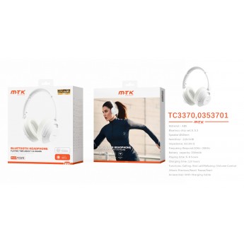 Cascos plegables Bluetooth 5.3, Soporta Mano libre/entrada de audio 3.5mm, 5-6 hora de uso,Bateria 200mAh