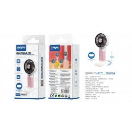Mini Ventilador de mesa, 3 Velocidades, baterias recargable 500mAh