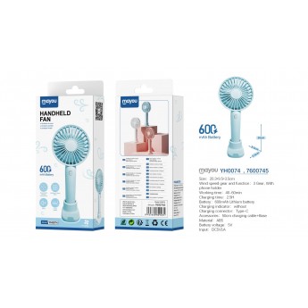 Mini Ventilador de mesa, 3 Velocidades, baterias recargable 500mAh