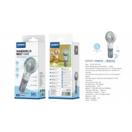 Mini Ventilador de mano con splay de agua, 4 Velocidades, baterias recargable 400mAh