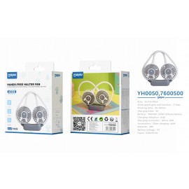 Mini Ventilador de Cuello, 2 Velocidades, baterias recargable 500mAh