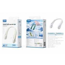 Mini Ventilador de Cuello, 3 Velocidades, baterias recargable 1200mAh