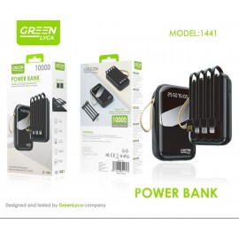 Power bank con cables, 10000mAh, con luz de indicador