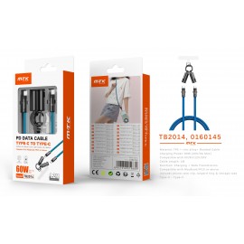 Cable de datos trenzado Varniqo 2 en 1 carga rapida type-C a type-C+funcion de correa para movil