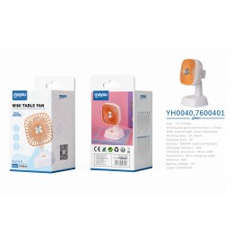 Mini Ventilador de mesa, 2 Velocidades, baterias recargable 250mAh