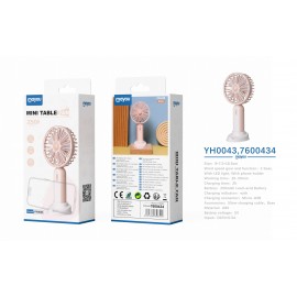 Mini Ventilador de mesa, 2 Velocidades, baterias recargable 250mAh