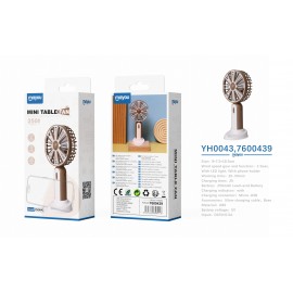 Mini Ventilador de mesa, 2 Velocidades, baterias recargable 250mAh