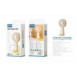 Mini Ventilador de mesa, 1 Velocidad, baterias recargable 250mAh
