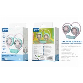 Mini Ventilador de Cuello, 2 Velocidades, baterias recargable 500mAh
