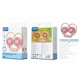 Mini Ventilador de Cuello, 2 Velocidades, baterias recargable 500mAh