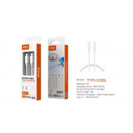 Cable de Datos Orvion con carga rapida para Type-C a Iphone 30W/20V/1.5A/1M