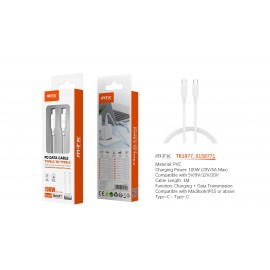 Cable de Datos Orvion con carga rapida para Type-C a Type-C 100W/20V/5A/1M
