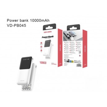 Power bank 10000mAh con cables, 3 uni/paq