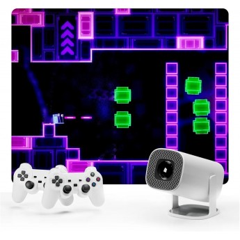Proyector S40 MAX 4K HD 1080P Bluetooth Android 11 Proyector con 2 Controladores De Juegos Inalámbricos 3000 Juegos Integrados