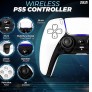 Mando inalámbrico PS5, BT 5.0, 1000 mAh, doble vibración, control de movimiento de 6 ejes, carga USB-C
