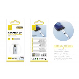Adaptador Type-C a Micro USB, 30Mbps/10W