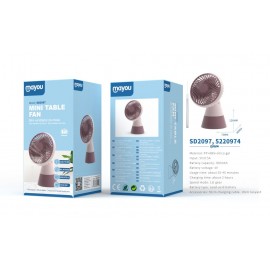 Mini Ventilador de mesa con correa, 1 Velocidad, bateria recargable de plomo acido 300mAh